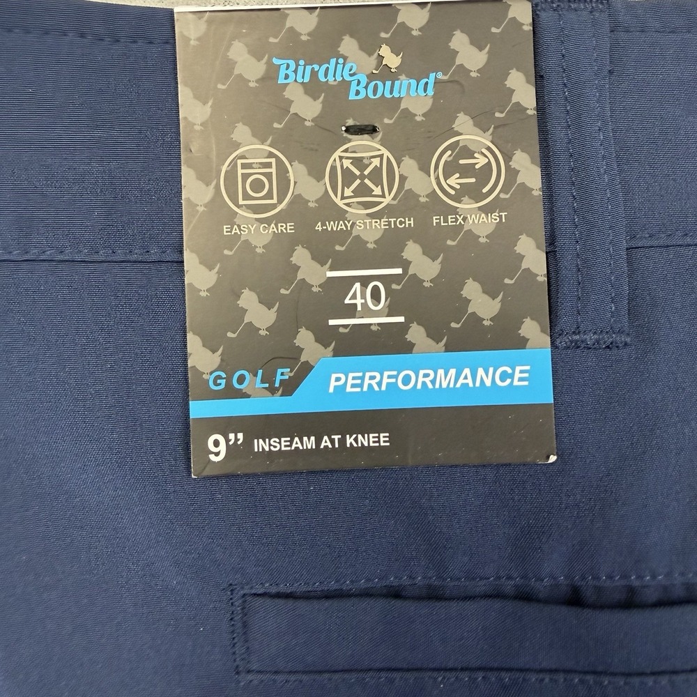 Birdie Bound Men's Size 40 Four Way Flex Waist Blue Golf Shorts - Picture 4 of 4